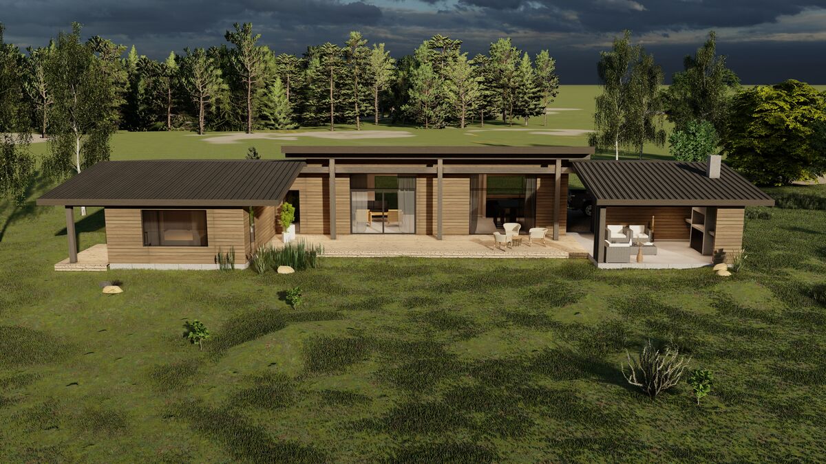 Render de la terraza de la casa